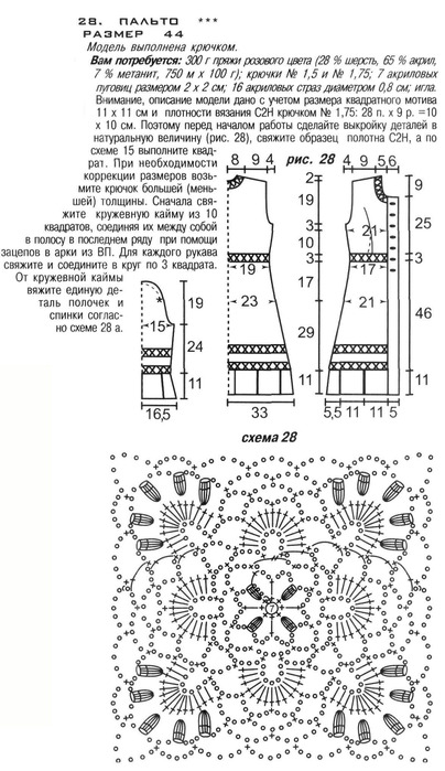 Вязаные крючком пальто схемы